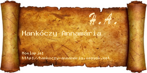 Hankóczy Annamária névjegykártya