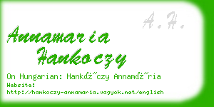 annamaria hankoczy business card